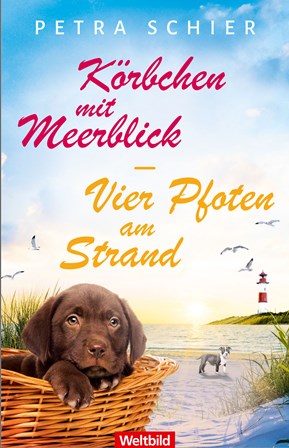 Cover Körbchen mit Meerblick / Vier Pfoten am Strand (Sammelband)