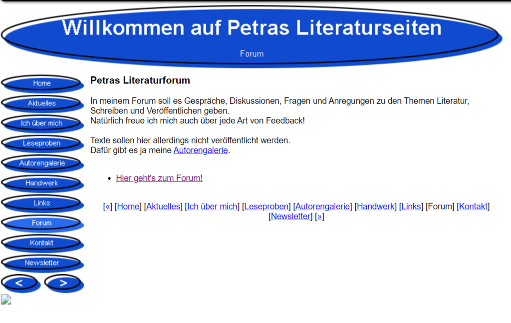 Website Rubrik Petras Literaturforum 2002