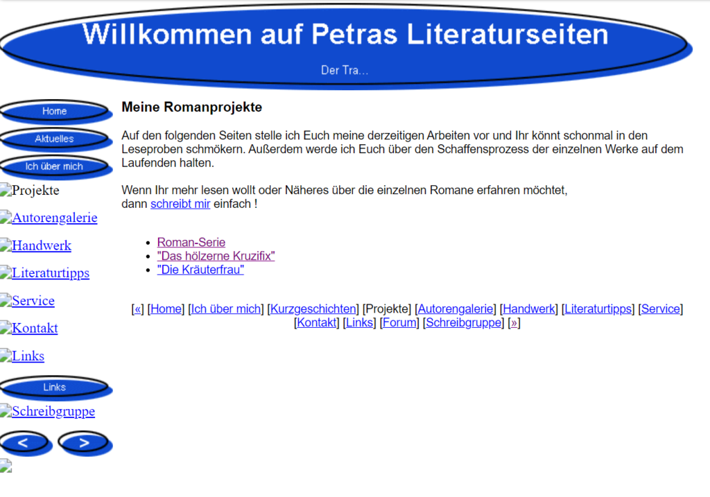 Website Rubrik Projekte 2002