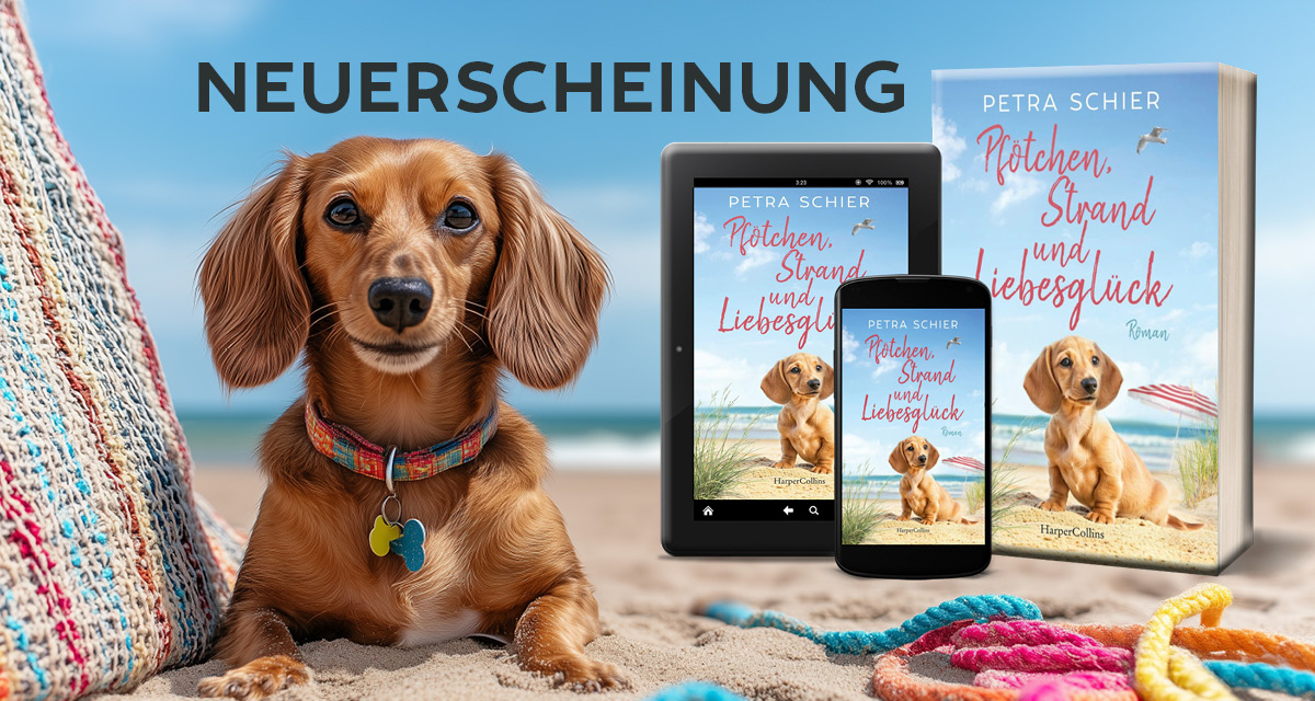 Banner Roman Pfötchen, Strand und Liebesglück Neuerscheinung, verlinkt zur Buchdetailseite
